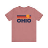 Ohio T-Shirt Retro Sun Ombre Unisex Tee, Vintage Ohio Tee, Mountain Sun Tee, Ohio Souvenir Shirt