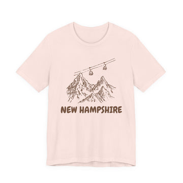 Buy soft-pink New Hampshire Mountain T-Shirt — Vintage Gondola Ski Mountain Tee