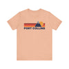 Retro Fort Collins, Colorado T-shirt, Mountain Tee, Vintage Fort Collins Unisex Jersey Shirt, Outdoor Hiking Apparel