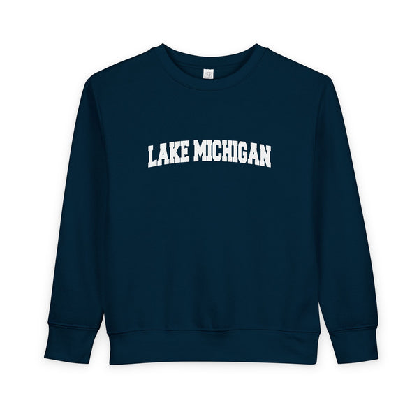 Lake Michigan Toddler Sweatshirt - Lake Michigan Toddler Crewneck Sweatshirt