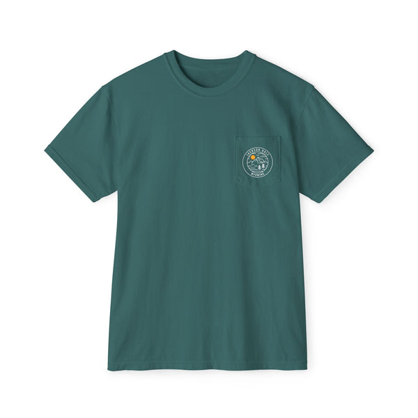 Jackson Hole, Wyoming Pocket Tee Shirt, Garment-Dyed Shirt, Mountain Graphic Tee, Comfort Colors