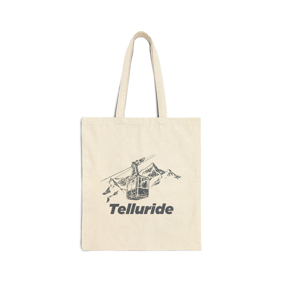 Telluride, Colorado Cotton Canvas Tote Bag - 15" x 16"