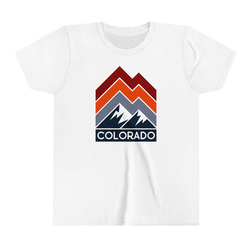 Colorado Youth Shirt - Retro Mountain Colorado Kid's T-Shirt - Chevron Peaks - 0