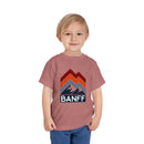 Banff, Canada Toddler T-Shirt - Retro Palm Tree Toddler Banff Shirt-7