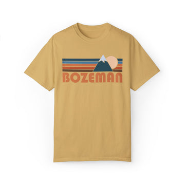 Buy mustard Bozeman, Montana Graphic Tee, Comfort Colors Retro Unisex Bozeman T shirt, Mountain Adventure Shirt