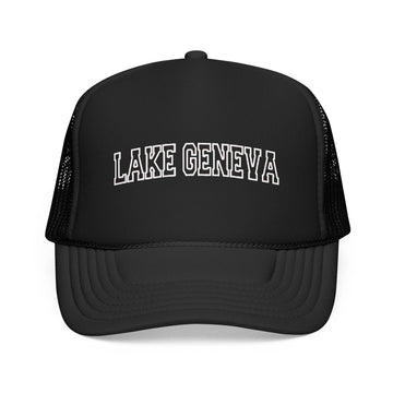 Kids Lake Geneva, Wisconsin Trucker Hat Vintage College Foam