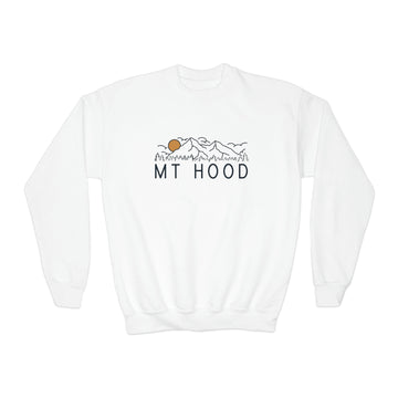 Mt Hood, Oregon Youth Sweatshirt - Unisex Kid's Mt Hood Crewneck Sweatshirt - 0