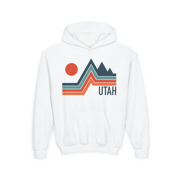 Utah Youth Hoodie - Retro Mountain Utah Youth Sweatshirt