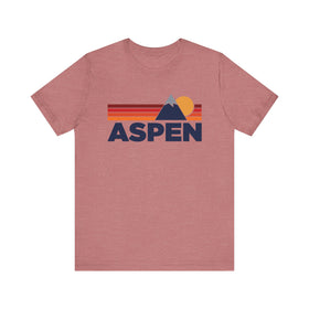 Retro Aspen, Colorado T-shirt, Mountain Tee, Vintage Aspen Unisex Jersey Shirt, Outdoor Hiking Apparel
