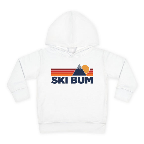 Ski Bum Toddler Hoodie - Unisex Mountain Pullover Sweatshirt, Kids Hooded Jumper, Ski Bum Souvenir