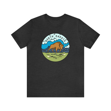 Buy dark-grey-heather North Dakota T-Shirt - Unisex North Dakota Shirt