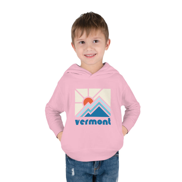 Vermont Toddler Hoodie - Minimal Style Unisex Vermont Toddler Sweatshirt