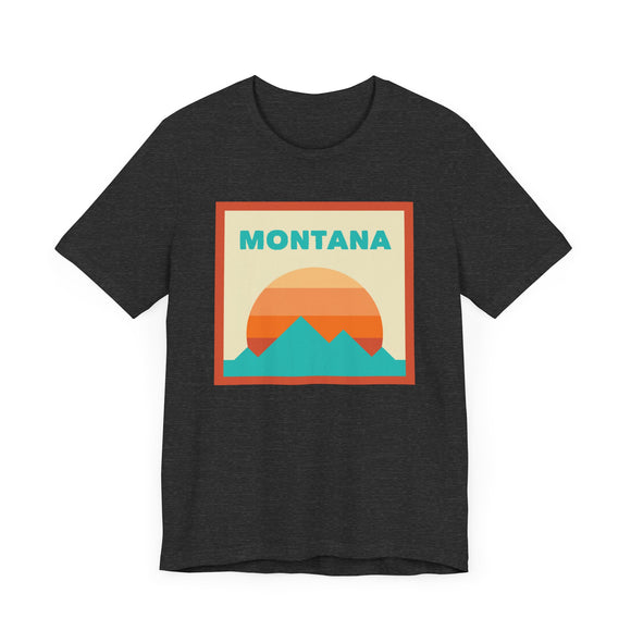 Retro Montana T-Shirt, Mountain Sun Tee, Unisex Graphic Shirt, Vintage Montana Top, Outdoor Adventure Clothing
