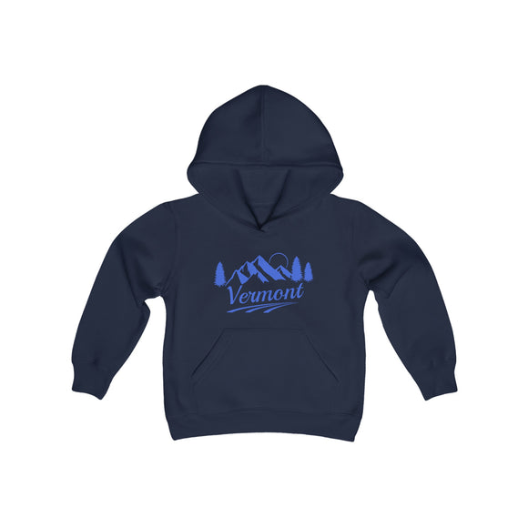 Retro Vermont Youth Hoodie - Mountain Vermont Kids Sweatshirt, Cute Vermont Children's Pullover