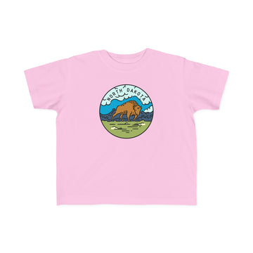 Buy pink North Dakota Toddler T-Shirt - Unisex Toddler North Dakota Shirt