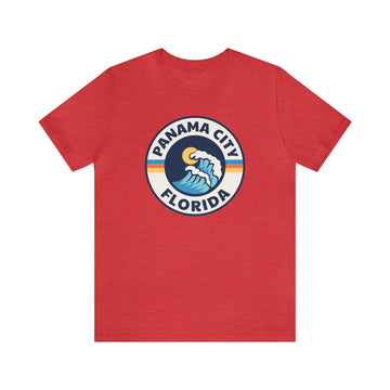 Buy heather-red Panama City, Florida T-Shirt - Unisex Panama City Shirt - Wave Circle