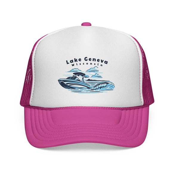Lake Geneva, Wisconsin Wakeboard Boat Trucker Hat