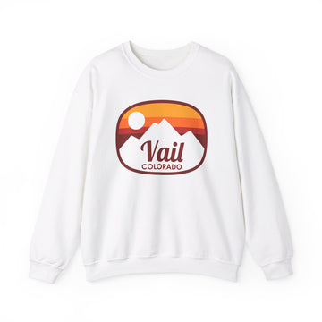 Buy white Vail, Colorado Sweatshirt - Unisex Retro Ombre Crewneck Vail Sweatshirt
