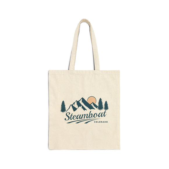 Steamboat, Colorado Cotton Canvas Tote Bag - 15" x 16"