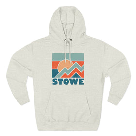Buy oatmeal-heather Stowe, Vermont Hoodie - Retro Mountain Unisex Sweatshirt