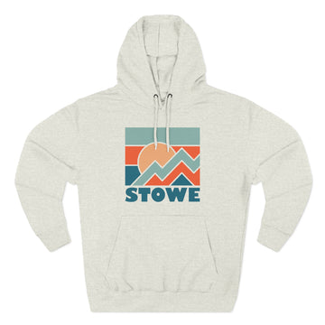 Buy oatmeal-heather Stowe, Vermont Hoodie - Retro Mountain Unisex Sweatshirt