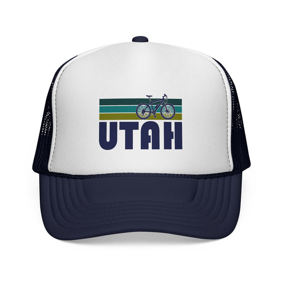 Utah Retro Bike Trucker Hat - Vintage Style Utah Cap