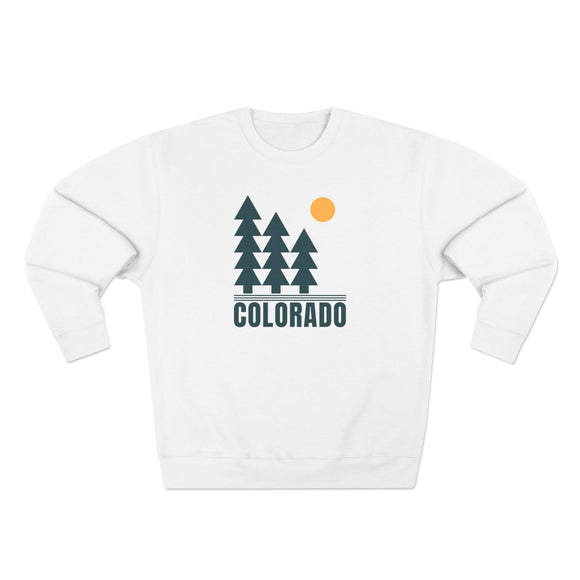 Premium Colorado Pine Tree Graphic Sweatshirt — Retro Nature Crewneck