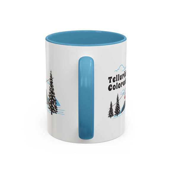 Telluride, Colorado Retro Snow Skiing Mountain 11 oz Mug, Ski Lodge Decor Coffee Cup, Mountain Gondola  Lover Gift, Retro Skiing Mug