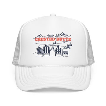 Buy white Crested Butte, Colorado Après-ski Trucker Hat — Foam Mesh Cap