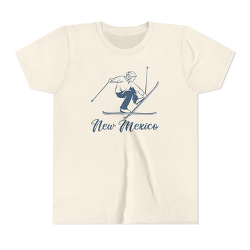 New Mexico Youth Vintage Snow Ski Graphic Tee - Kids T Shirt - 0