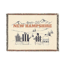 New Hampshire Ski Town Throw Blanket | Mountain Woven Blanket-1