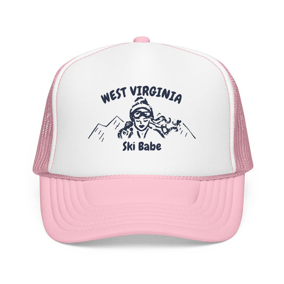 West Virginia Ski Babe Trucker Hat — Foam Mesh Cap