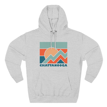 Buy heather-grey Chattanooga, Tennessee Hoodie - Retro Mountain Unisex Sweatshirt