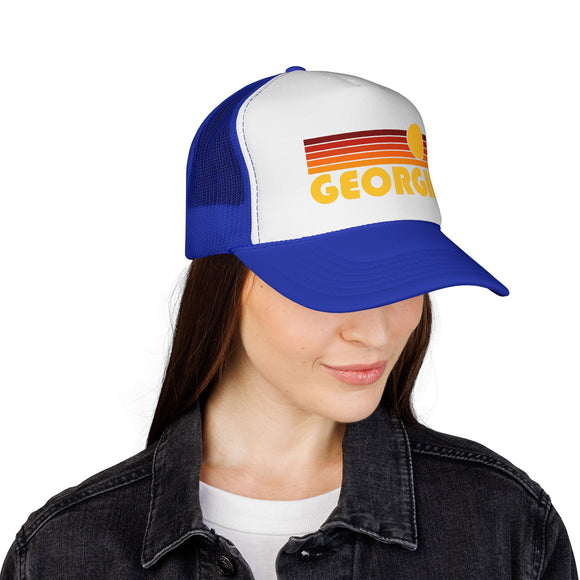 Georgia Retro Sun Trucker Hat - Vintage Style Georgia Cap