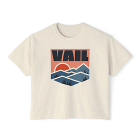 Women's Vail, Colorado Boxy Graphic Tee - Slightly Cropped