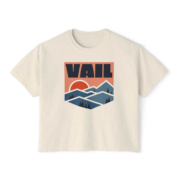 Women's Vail, Colorado Boxy Graphic Tee - Slightly Cropped