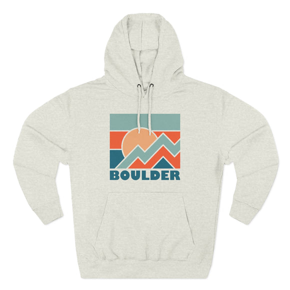 Boulder, Colorado Hoodie - Retro Mountain Unisex Sweatshirt