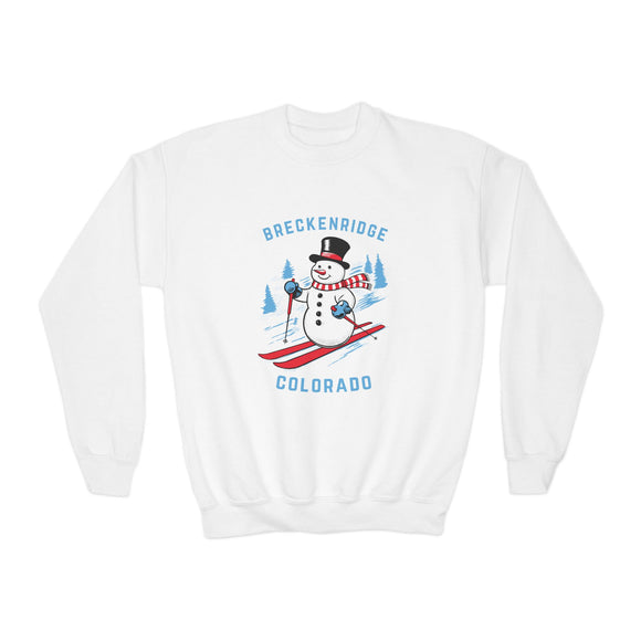 Breckenridge, Colorado Youth Crewneck Sweatshirt - Ski Snowman Unisex Kid's Breckenridge, Colorado Sweatshirt