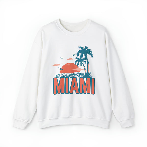 Miami, Florida Sweatshirt - Unisex Palm Tree Miami Sweatshirt