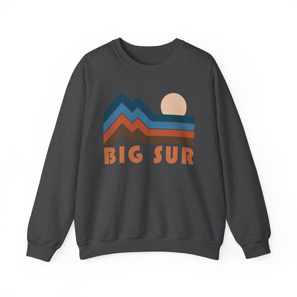 Big Sur, California Sweatshirt Retro Mountains, Big Sur Unisex Graphic Crewneck