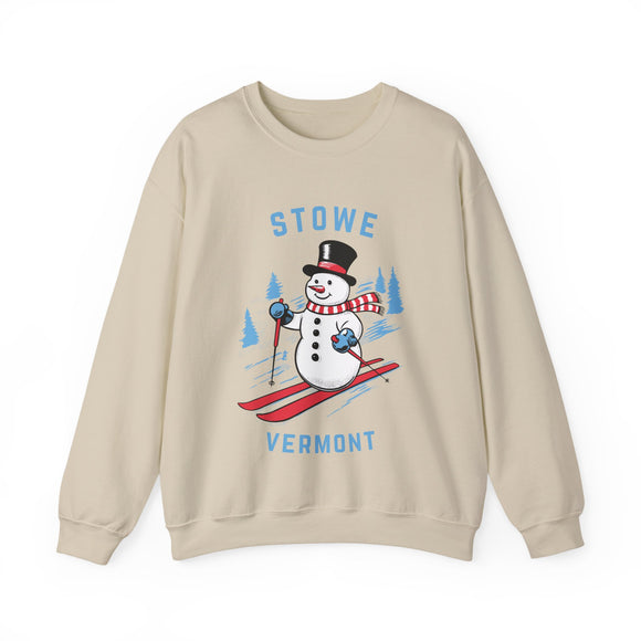 Stowe, Vermont Sweatshirt - Ski Snowman Graphic Crewneck