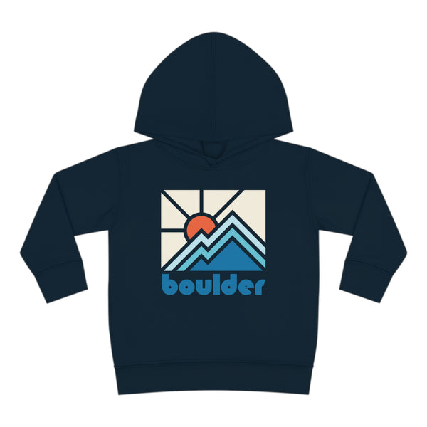 Boulder, Colorado Toddler Hoodie - Minimal Style Unisex Boulder Toddler Sweatshirt