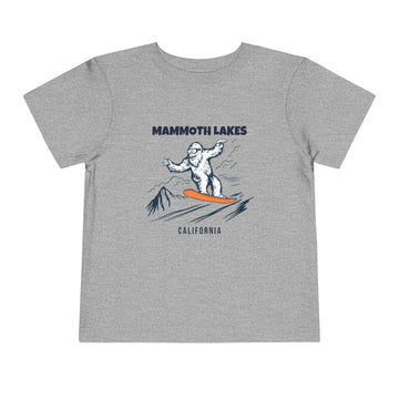 Buy athletic-heather Mammoth Lakes, California Yeti Snowboard Toddler Tee