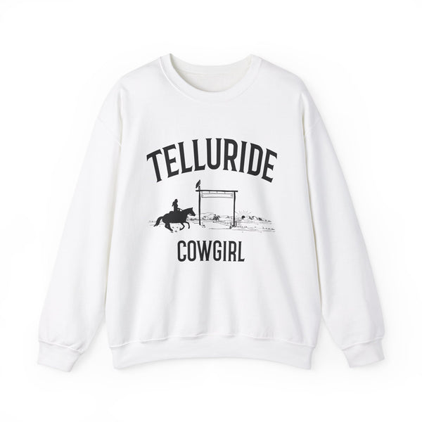 Telluride, Colorado Sweatshirt - Colorado Cowgirl Graphic Crewneck