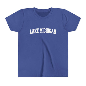 Buy heather-true-royal Lake Michigan Youth Graphic Tee - Kids T Shirt