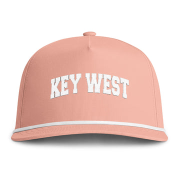 Buy peachy Key West, Florida Embroidered Rope Hat - Vintage Sunwashed Rope Cap, Comfort Colors