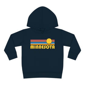 Minnesota Toddler Hoodie - Retro Sunrise Unisex Minnesota Toddler Sweatshirt