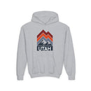 Utah Youth Hoodie - Retro Mountain Utah Youth Sweatshirt-2
