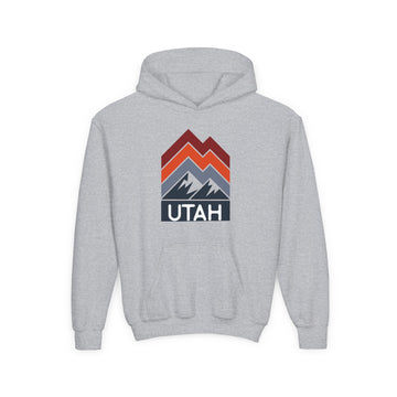 Utah Youth Hoodie - Retro Mountain Utah Youth Sweatshirt - 0