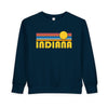 Indiana Toddler Sweatshirt - Retro Sun Indiana Toddler Crewneck Sweatshirt